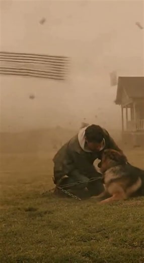 He Battles the Windstorm to Save His Dog