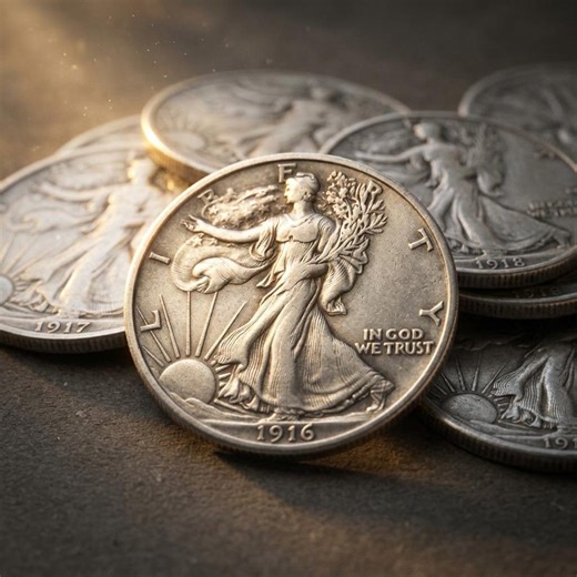 1916-1947 Walking Liberty Half Dollar Complete Coin Set, Rare Silver Coin Collection, US Old Coins for Collectors, American Collectible Coin