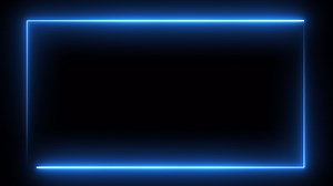 Blue color neon frame edge with alpha channel background.4k lighting frame rendering