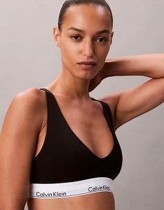 Calvin Klein Icon Cotton Modal scoop back unlined bralette in black | ASOS