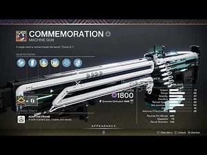 Destiny 2 - Commemoration, Legendary Machine Gun, God Roll Crafting