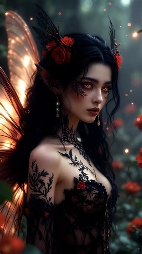 The dark rose fairy awakens 🌹✨ Lost in an enchanted garden… Soft light, slow motion, and dark fairy magic 🧚‍♀️🖤 Fantasy lovers—this one’s for you. #angel #cinematic #fantasy #rose #mythical