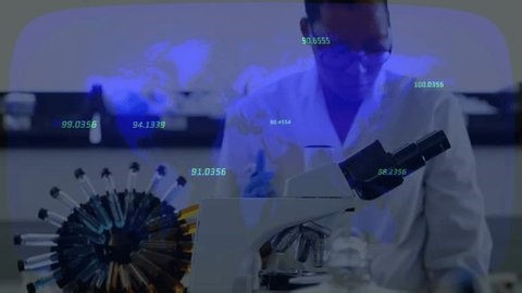 clip-3999148969-data-overlaying-drawing-lab-scientist-adjusting-microscope