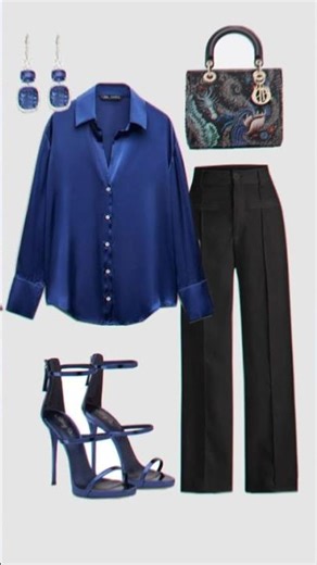 Elegant Office Look with Satin Shirt | Fashion Inspo 2025 #vairl #ootd #fashion #shirtstyling #yt