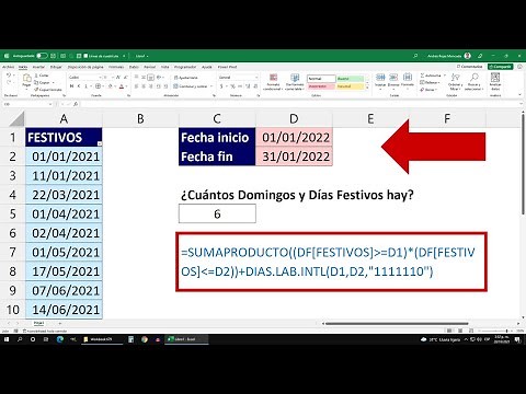 Cómo Contar los Domingos y Días Festivos en un Rango de Fechas en Excel