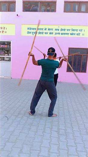 stick fighting in Indian style training , self defence training