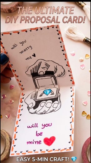 The ultimate DIY proposal card IEasy -5-mins crafts #diy #shorts#art