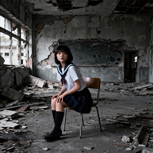 where? #廃墟 #JK #girl #student #Japan 学校 女子高校生