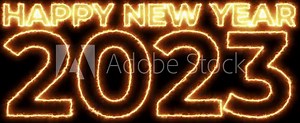 Animated text that says "Happy New Year 2023." Happy New Year 2023 in gold glittering text animation in 4K resolution Form Party Elegance and Wave Digits On Black Background 2023 New Year Stock Video