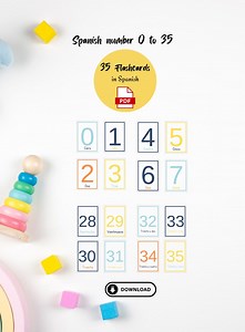 Spanish Number Flashcards | Numbers 0 to 35 | Printable PDF for Kids - Etsy Canada