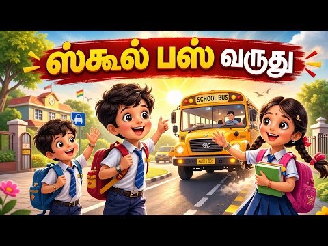 School Bus | Tamil Kids Rhymes | Fun learning Song for Kids | Little Papu TV