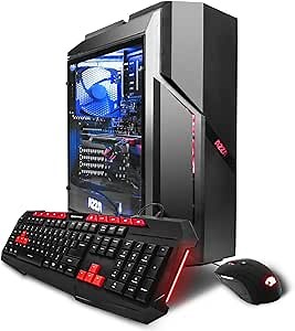 iBUYPOWER Gaming Desktop PC AM806Wa AMD Ryzen 5 1600X 6-Core 3.6 GHz, RX 580 4GB, 8GB DDR4 RAM, 2TB HDD, 120GB SSD, WiFi, VR Ready, DVDRW, Win 10