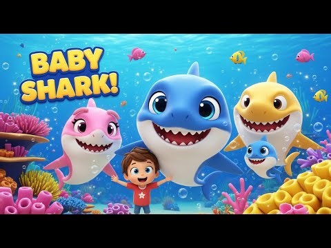 Baby Shark Song | Colorful 3D Cartoon for Kids | Sing Along & Learn with Shark Family