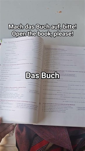 Making instructions in German (Asking to open and close a book) #germana1 #imperativesentences