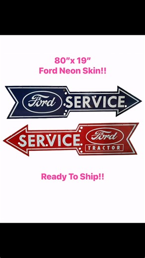 #porcelainsign 80”x 19” Porcelain Ford Arrow Service Neon Skins!! Excellent Quality!! Available #ford #neon #collectorcars #signs #porcelain #reproductionsign sign “Classic”Porcelain Signs & Neon Skins | Ty Huffer