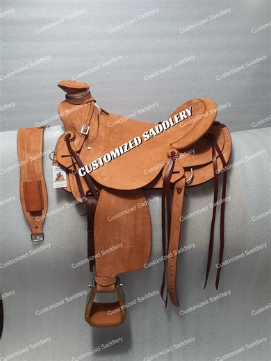 Handmade Wade Ranch Horse Saddle with Matching Tack Set
