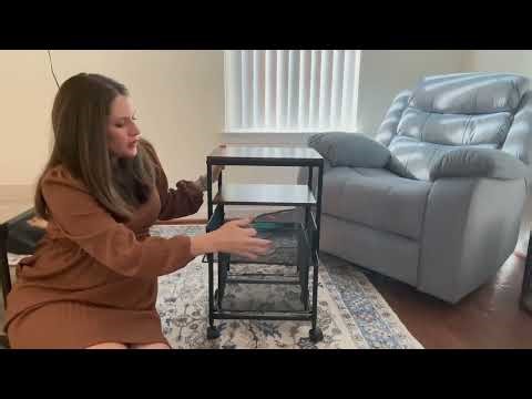 Rolling File Cart with 2 Storage Drawers, Wood & Mesh Hanging File Folder Organizer with Wheels Unde