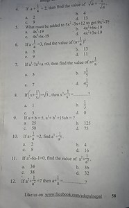 If a+\frac{1}{a}=2, then find the value of \sqrt{a}+\frac{1}{\s... | Filo