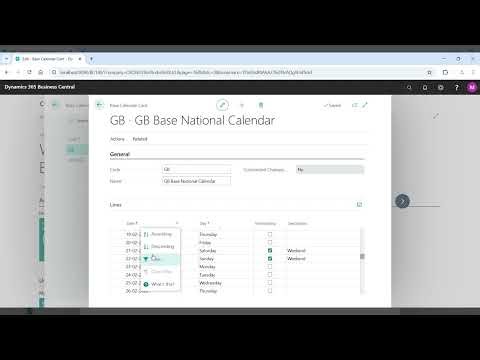 Customize (Modify/Edit) SHOP, BASE and SERVICE Calendar in Business Central | Manufacturing Module