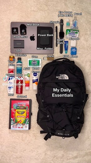 My daily essentials packed in the versatile north face borealis backpack 28L men’s. @thenorthface #packmybag #packmybagwithme #northfaceborealisbackpack #dailyessentials #edc