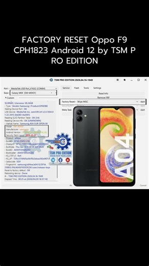 FACTORY RESET Oppo F9 CPH1823 Android 12 by TSM PRO EDITION