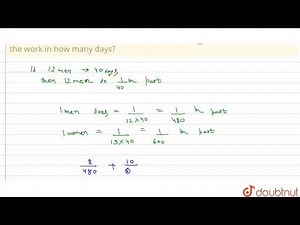 12men of 15 women can do a work in 40 days. 8 men and 10 women can do the work in how many days?...