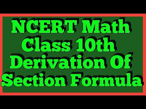 Section Formula Derivation | Chapter 7 | Class 10th Math |