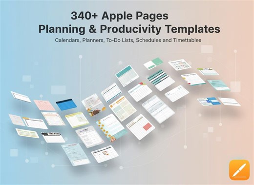 340  Apple Pages Planning & Productivity Templates: Calendars, Planners, To-do Lists, Schedules and Timetables - Etsy