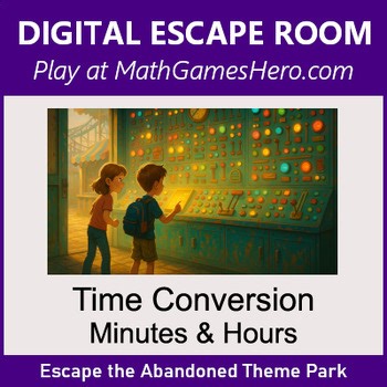 Time Conversion: Minutes & Hours | Digital Math Escape Room Game