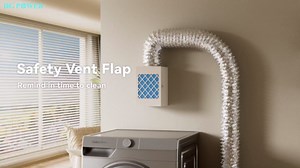 Indoor Dryer Vent Kit, HG Power Metal Dryer Vent Box, Safety Vent Flap, Dryer Lint Trap, Indoor Dryer Vent for Electric Dryer, Space Saver Dryer Vent Kit with Polyester Filters, Dryer Vent Hose