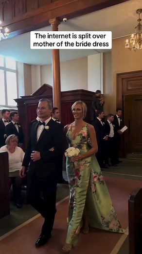 One #MotherOfTheBride is causing a stir online for her attire — and not because she wore white. Louisiana mom Lori DeWitt, 53, walks down the aisle in a custom Audrey Brooks floral design featuring a plunging neckline and a detachable bow and train. The bride, Amanda DeWitt Leblanc, 26, wears a Romona Keveza off-the-shoulder trumpet gown. Amanda and Lori purchased their dresses while on a shopping trip to New York City. Not only did Amanda approve of Lori’s pick, she calls the floral gown “perfe