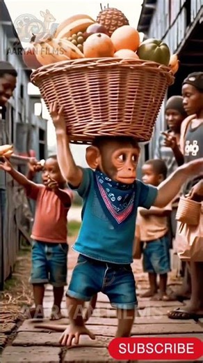 🐒🐵"Monkey sad story" Hard working baby monkey #youtubeshorts #shorts