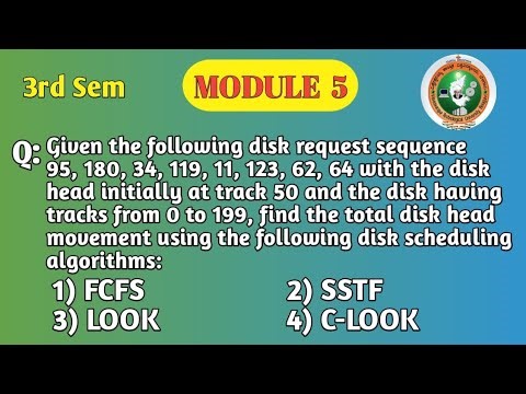 VTU | 3rd Sem | OS | Disk Scheduling Numerical (FCFS, SSTF, LOOK, C-LOOK) | BCS303 | Module 5 | PYQ