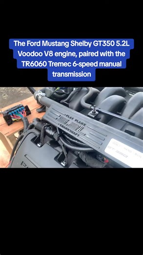 The Ford Mustang Shelby GT350 5.2L Voodoo V8 engine, paired with the...