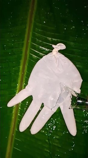 Glass vs Water-Filled Glove! 🧤💦 #shorts #asmr