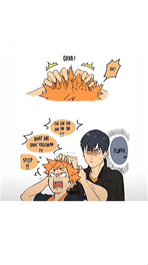 kageyama playing with hinata hair 😂 #haikyuu