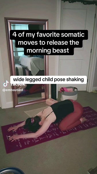 Replying to @nancyfancypants44 who else woke up ready to metaphorically run from something? Here are 4 of my favorite ways to release some of that repressed energy/emotion and help calm my nervous system first thing in the morning. Can do these in bed! 💜 #somatics #fightorflight #morningrelease #tensionrelease #emotions