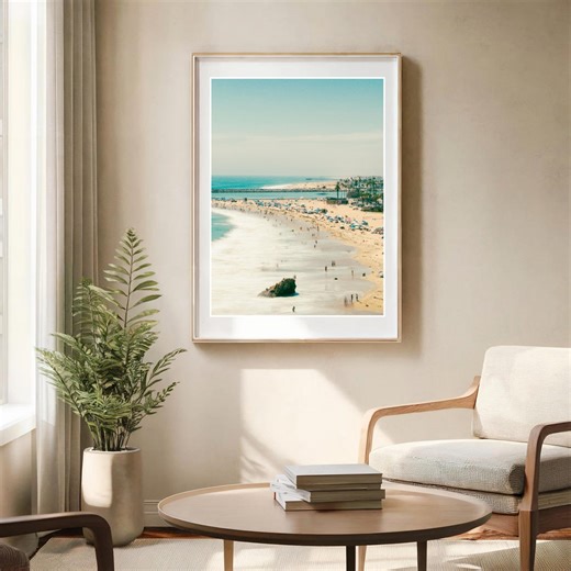 Newport Beach California Photography Print – Corona Del Mar Summer Long Exposure With Beach Umbrellas - Etsy