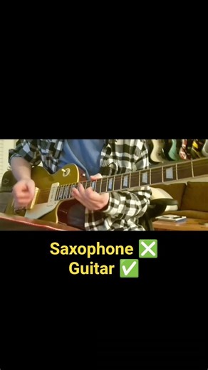 "Bad to the Bone" saxophone solo on guitar #shorts #guitarcover #guitarsolo #georgethorogood #whatif