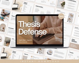 Thesis Presentation, Dissertation Slides Deck, Thesis Defense Powerpoint Presentation Template, Phd Masters School, PPT, Academic Student - Etsy