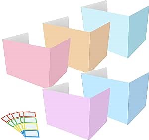 5Pcs Classroom Privacy Shields,Desk Dividers for Students 15.74 * 11.81 * 11.81 Plastic Privacy Folders Sneeze Guard Folder with Labels Study Carrel Divider Teacher Supplies for School