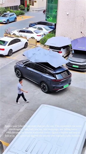 Automatic Folding Car Roof Cover Umbrella Tent | Instant Sun & Rain Protection for Any Vehicle