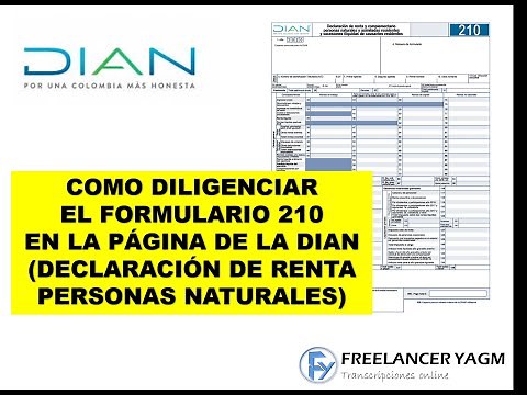 Como DILIGENCIAR el FORMULARIO 210 en la página de la DIAN | Declaración de Renta Personas Naturales