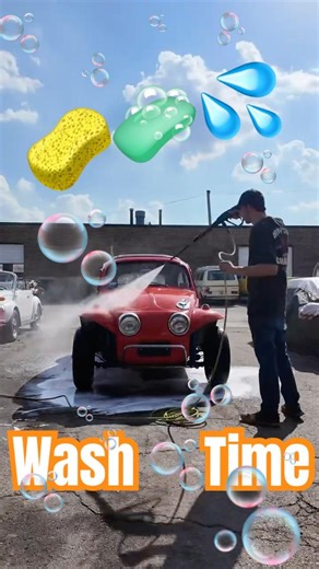 Baja Beetle Gets the Most Satisfying Car Wash 🧼🔥 #Shorts #carwash #volkswagen #bug #automobile