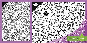 Sleepy Sheep Pattern Doodle Colouring Sheet