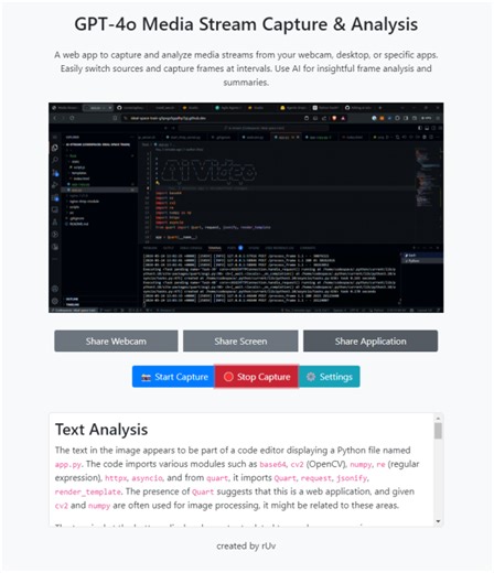 How-to Use GPT-4o for Media/Video Stream Capture and Analysis