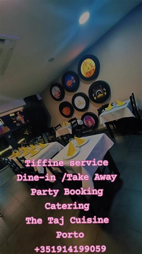 THE TAJ CUISINE – PORTO 📍 Authentic Indian Taste 🍛 Indian Tiffin Service • Dine-In or Take Away Available • Freshly Cooked Daily • Homemade Style Indian Food 🎉 Party Booking & Catering Available • Birthday Parties • Family Functions • Corporate Events • Custom Menus on Request 🍽 Daily Menu – Only €10.99 • Delicious & Affordable • Vegetarian & Non-Vegetarian Options 📍 Address: Rua 15 de Novembro 75 Porto – 4100-421 📞 Contact: 351 914 199 059 ✨ Experience the real taste of India in Porto!#In