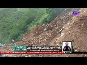 Pagguho ng lupa na may malalaking bato habang nagsasagawa ng clearing operations, nakuhanan...| SONA
