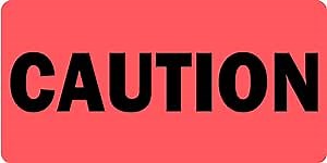 Caution Veterinary Labels/Stickers, 2” x 1”, 500 Labels Per Roll, Fluorescent Red | Cage, Chart, Files, and Record Labels - Veterinary Clinics & Hospitals | LabelValue.com