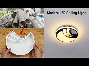 DIY How to Make Modern LED Ceiling Light Round Simple Decoration from PVC Pipe